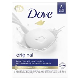 Dove Beauty Bar Original Gentle Skin Cleanser Made With 1/4 Moisturizing Cream 3.75 oz 8 Bars