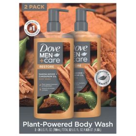 Dove Men+Care Body Wash Sandalwood 26 Fluid Ounce (Pack of 2)