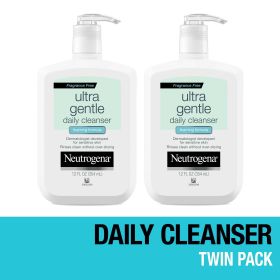 (2 pack) Neutrogena Fragrance Free Ultra Gentle Foaming Face Wash, 12 fl. oz