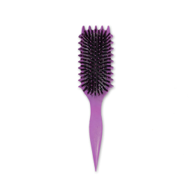 Curl Defining Brush,Boar Bristle Hair Brush Styling Brush for detangling,combing and shaping men and women (Color: Purple)